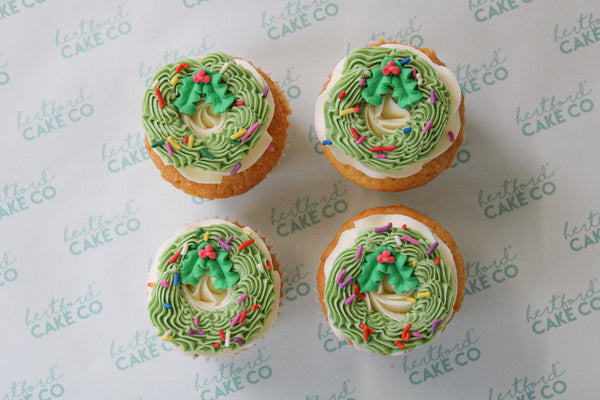 Xmas Wreath Cupcakes