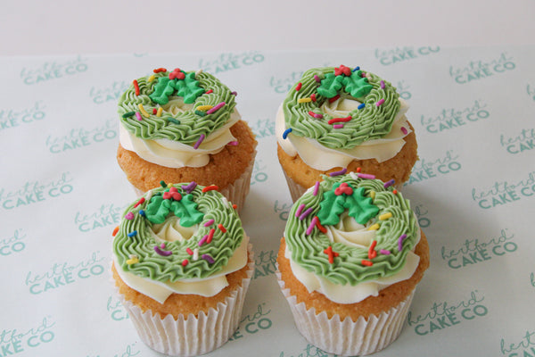 Xmas Wreath Cupcakes